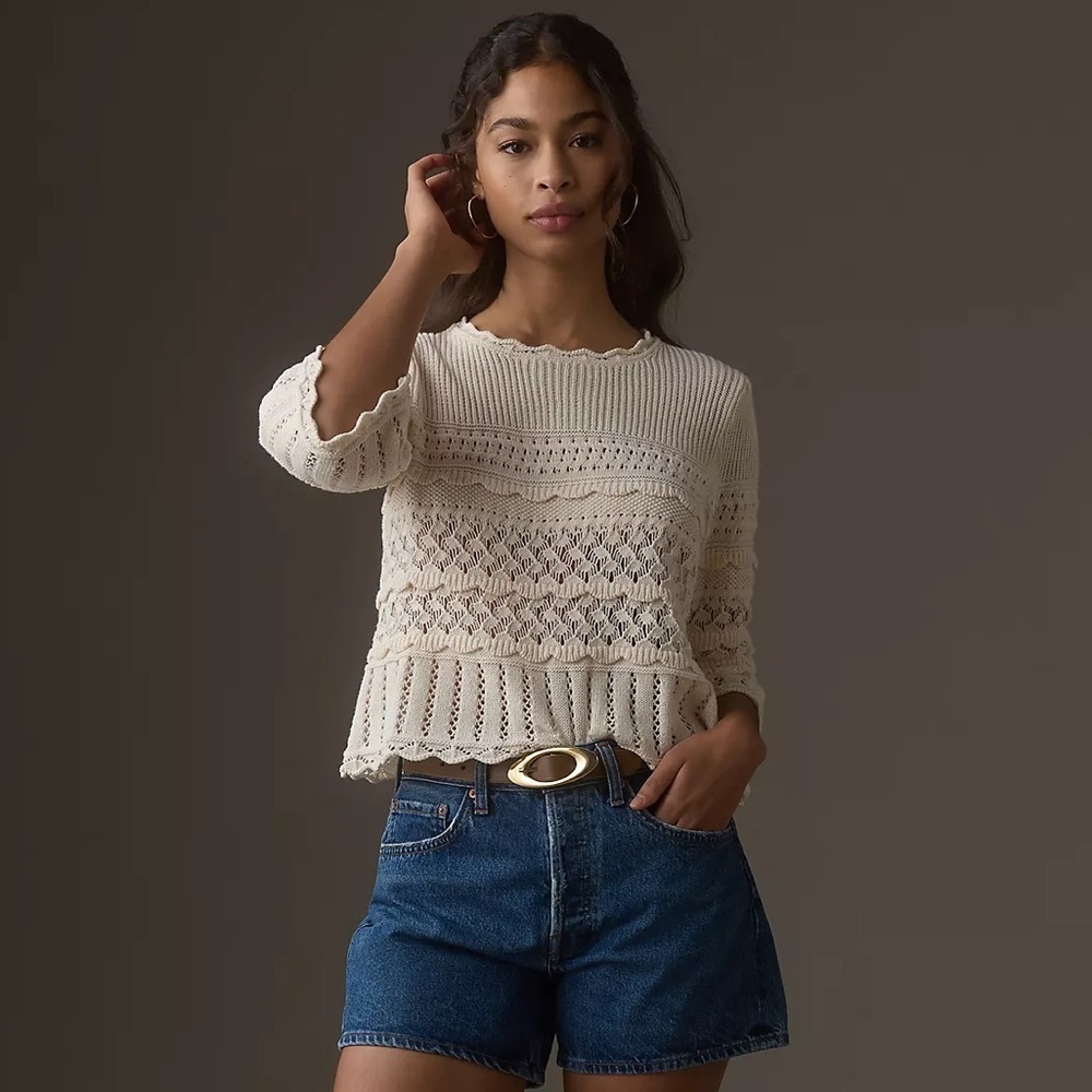 NWT John + Jenn Crochet Sweater Tee